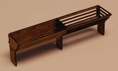 GCLaser 1241 HO Scale Feed Troughs pkg(4) - Kit (Laser-Cut Wood) -- 1-1/4 x 9/32 x 7/16"