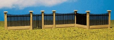 GCLaser 12512 HO Scale Fence #2 -- 4 Sections: 1-1/8 x 1/8 x 7/8"; 1 Gate: 1-1/8 x 1/8 x 7/8"