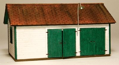 GCLaser 1295 HO Scale Motor Car House -- Kit - 3-3/16 x 1-3/16 x 2" 8.1 x 3 x 5.1cm