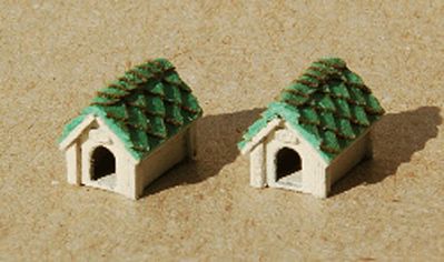 GCLaser 159 N Scale Dog House (Laser-Cut Wood Kit) w/15 Laser-cut pieces & Shingles & Caps -- 9/32" x 7/16" x 9/32" pkg(2)