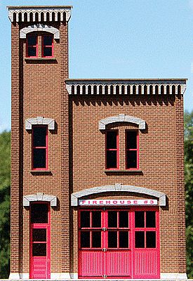 GCLaser 190241 HO Scale Firehouse #3 Backdrop -- Kit - 4 x 5-5/8 x 1/4" 10.2 x 14.9 x .64 cm
