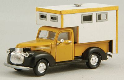 GCLaser 19051 HO Scale Camper Pickup Truck Body - Kit -- Fits Classic Metal Works 1941/46 Chevrolet Pickup Truck