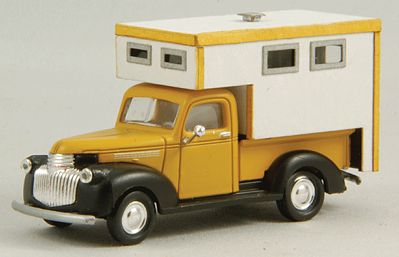 GCLaser 19051 HO Scale Camper Pickup Truck Body - Kit -- Fits Classic Metal Works 1941/46 Chevrolet Pickup Truck