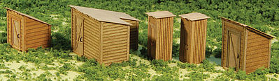 GCLaser 19061 HO Scale Old West Series Wooden Outbuildings -- Laser-Cut Matboard Kit - 5 Different Structures