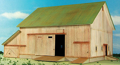 GCLaser 190821 HO Scale Barn - Elfering Farm Series #6 -- Laser-Cut Matboard Kit - 10 x 9 x 5-5/16" (white)