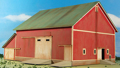 GCLaser 190822 HO Scale Barn - Elfering Farm Series #6 -- Kit - 10 x 9 x 5-5/16" (red)