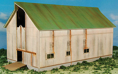 GCLaser 190823 HO Scale Barn #2 - Elfering Farm Series #7 -- Kit - 12-5/8 x 6-3/4 x 5-1/2" (white)