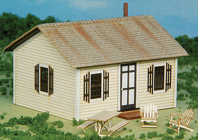 GCLaser 19096 HO Scale Open Hearth Inn Rental Cabin w/Table & 2 Chairs -- Laser-Cut Matboard Kit - 2-7/8 x 2-5/8 x 1-7/8" 7.3 x 6.7 x 4.8cm
