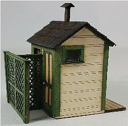 GCLaser 19100 HO Scale 2-Stall Privy -- Laser-Cut Kit - 1-1/4 x 1-11/16 x 1-11/16" 3.2 x 4.3 x 4.3cm