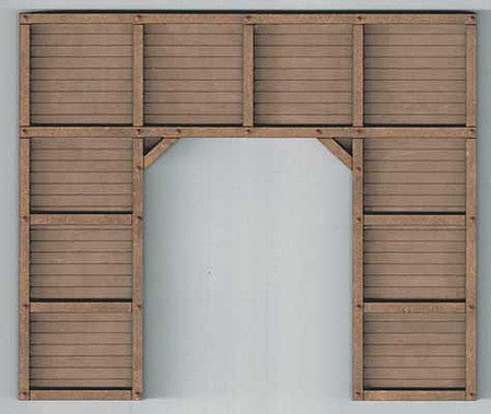 GCLaser 19110 HO Scale Single-Track Timber Tunnel Portal - Laser-Cut Wood Kit -- 5-7/16 x 1/4 x 4-5/8"