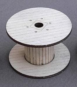 GCLaser 2119 S Scale Cable Reel 3-Pack - Kit (Laser-Cut Wood) -- Empty 7/8 x 1-7/16" Diameter