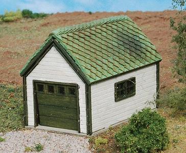 GCLaser 247 N Scale 1-Car Garage (Laser-Cut Wood Kit) -- 1-1/2 x 2 x 1-1/4"