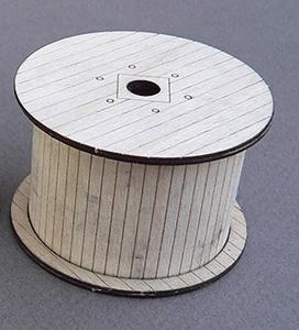 GCLaser 31191 O Scale Loaded Cable Reel pkg(2) - Kit (Laser-Cut Wood) -- 1-1/8 x 1-7/8" Diameter