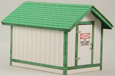 GCLaser 3294 O Scale Gas House -- Kit - 2-3/8 x 3-9/16 x 2-7/16" 6 x 9.1 x 6.2cm