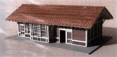 GCLaser 332 N Scale Elmhurst Depot - Kit (Laser-Cut Wood) -- 3-7/16 x 2-9/16 x 1-9/16"