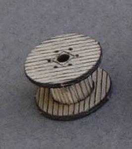 GCLaser 5119 Z Scale Cable Reel pkg(6) - Kit (Laser-Cut Wood) -- Empty 1/4 x 7/16" Diameter