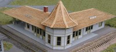 GCLaser 514 N Scale Sturtevant Depot - Kit (Laser-Cut Wood) -- 6-5/8 x 6-5/8 x 2-11/16" 16.8 x 16.8 x 6.8cm