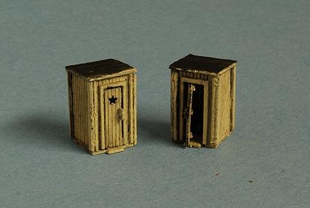 GCLaser 5159 Z Scale Outhouse pkg(2) - Kit (Laser-Cut Wood) -- 5/16 x 5/16 x 1/2"