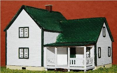 GCLaser 5346 Z Scale Farm House -- Kit - 2-1/4 x 2 x 1-11/26" 5.7 x 5.1 x 3.6cm