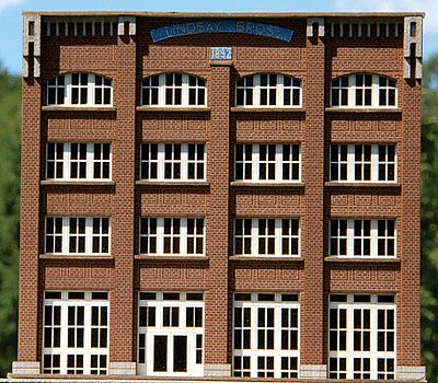 GCLaser 90251 N Scale Lindsay Bros. Front Entry Backdrop -- Kit - 4-11/16 x 3/4 x 4-1/4" 11.9 x 1.9 x 10.5cm
