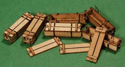 GCLaser 91011 All Scale Wood Crates Kit -- #1 pkg(6) 29/32 x 9/32 x 9/32"