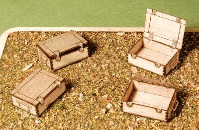 GCLaser 91017 All Scale Wood Crates Kit -- #7 pkg(4) 9/16 x 7/16 x 7/32"