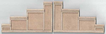 GCLaser 9108 N Scale Concrete Tunnel Abutment Wing Wall Set - Laser-Cut Wood Kit -- 4-7/16 x 2-3/4 x 3/16" 1 Each Left and Right