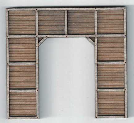 GCLaser 9110 N Scale Single-Track Timber Tunnel Portal - Laser-Cut Wood Kit -- 3 x 2-3/4 x 1/4"