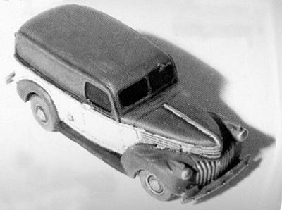 GHQ 57016 N Scale American Truck - Chevrolet (Unpainted Metal Kit) -- 1941 Panel Van