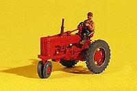 GHQ 60001 HO Scale Farm Machinery -- "Red" Super M-TA Tractor with Farmer Figure