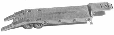 GHQ 62002 HO Scale 1950s 2-Axle Lowboy Trailer - Kit