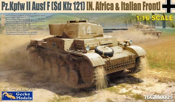 Gecko Models 160009 1/16 German PzKpfw II Ausf F (SdKfz 121) Tank N.Africa/Italian Front