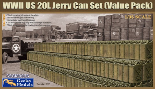 Gecko Models 350036 1/35 WWII US 20L Jerry Can Set (Value Pack)