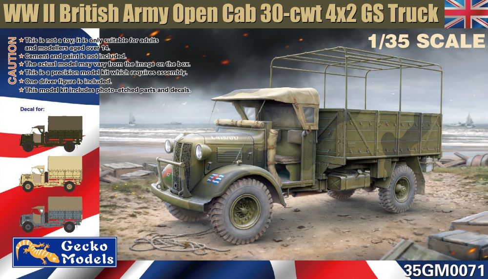 Gecko Models 350071 1/35 WWII British Army Open Cab 30cwt 4x2 GS Truck