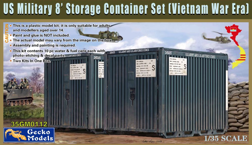 Gecko Models 350112 1/35 US Military 8' Storage Container Set Vietnam War (10)