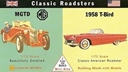 Glencoe Models 3606 1/72 Classic Roadsters: MGTD & 1958 T-Bird Cars