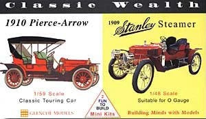Glencoe Models 3609 Classic Wealth: 1/59 1910 Pierce-Arrow Touring & 1/48 1909 Stanley Steamer Cars