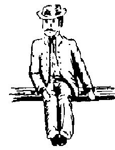 Grandt Line 3031 O Scale Cast Metal Figure -- Seated Man w/Felt Hat