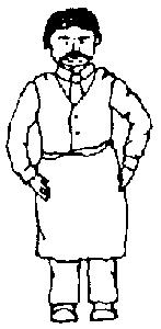 Grandt Line 3042 O Scale Cast Metal Figure -- Bartender/Storekeeper