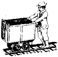 Grandt Line 3092 O Scale Cast Metal Figure w/Mine Car & Track -- Cousin Jack Miner, Posed for Pushing Mine Cars