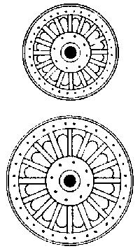 Grandt Line 31 O Scale Circus Wagon Wheels -- Sunburst - Parade Type; 2 Sets