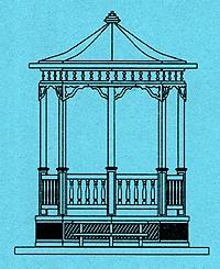 Grandt Line 3459 O Scale Detail Kit For Display Dome #300-3450 (Sold Separately) -- Gazebo Kit