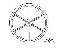 Grandt Line 3511 O Scale Head-Frame Sheave w/Bearing -- 60" Diameter