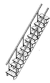 Grandt Line 3533 O Scale Wooden Staircase -- 45 Degrees