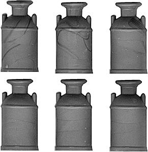 Grandt Line 3582 O Scale Milk Cans pkg(6)