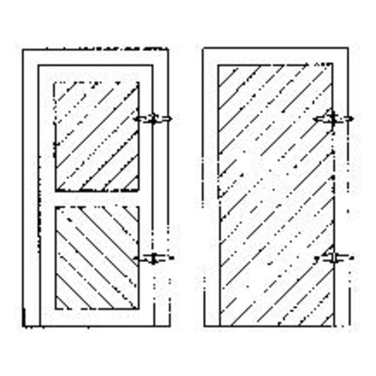 Grandt Line 3610 O Scale Shed Doors -- Diagonal Sheathed