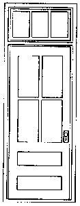 Grandt Line 3612 O Scale Factory Front Door w/Transom for Masonry Buildings -- 39 x 92"