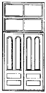 Grandt Line 3624 O Scale Door w/Round Top, Double Windows