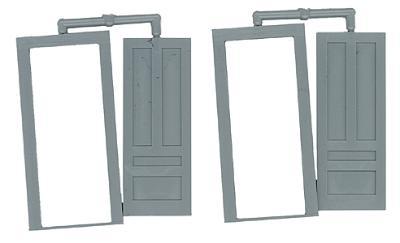 Grandt Line 3629 O Scale Door & Frame -- 4-Pane 34" pkg(2)