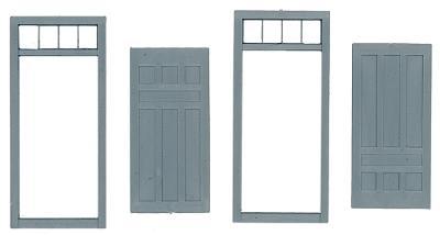 Grandt Line 3630 O Scale Door & Frame -- Narrow 7-Panel w/Frame & Transom 39 x 87" pkg(2)
